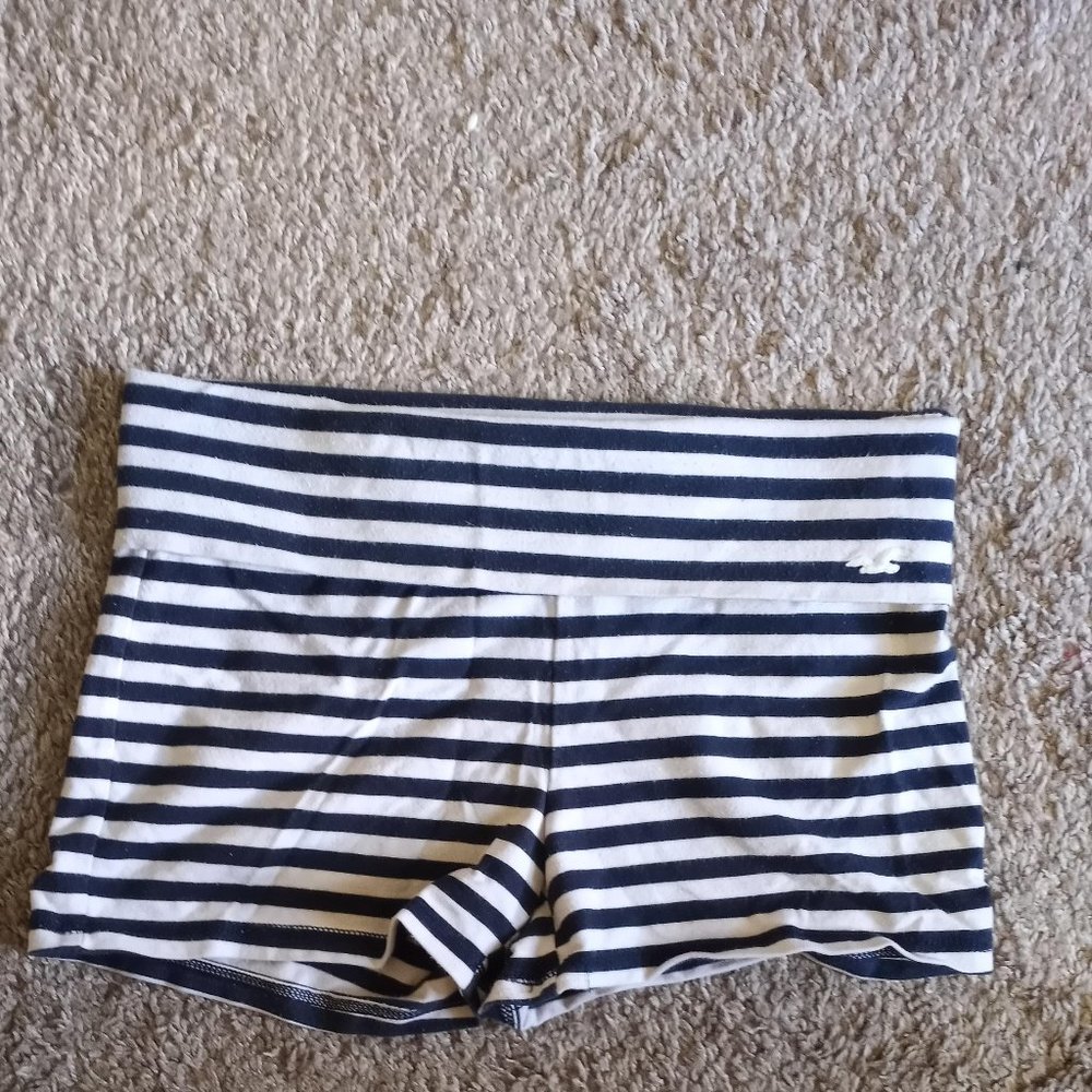 Black And White Striped Hollister Shorts